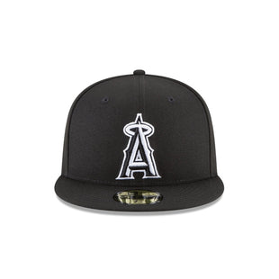 Men Los Angeles angels 59fifty black basic outline