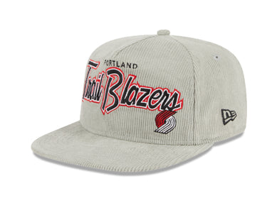 PORTLAND TRAIL BLAZERS New Era The Golfer Corduroy 9FIFTY Snapback Hat - Gray