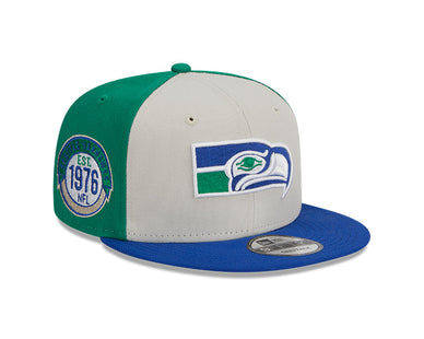Men’s NFL Seattle Seahawks New Era New Era 2023 Sideline Historic 9FIFTY Snapback Hat – Cream/Royal