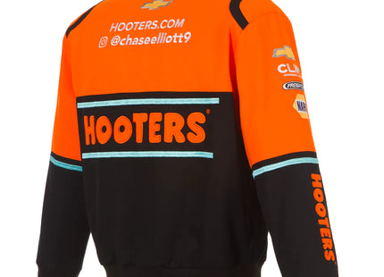 2023 Chase Elliott JH Design Black/Orange Hooters Twill Uniform Full-Snap Jacket