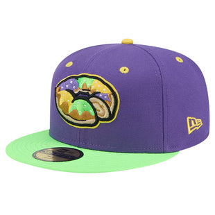 Biloxi Shuckers New Era Theme Night King Cakes 59FIFTY Fitted Hat - Purple