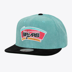 Men Turquoise/Black San Antonio Spurs Hardwood Classics Sueduroy Snapback Hat
