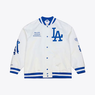Los Angeles Dodgers Arctic White Lightweight Satin Full-Snap Jacket