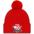 Knit Atlanta Hawks New Era 2021 NBA Tip-Off Team Color Pom Cuffed Knit Hat - Red