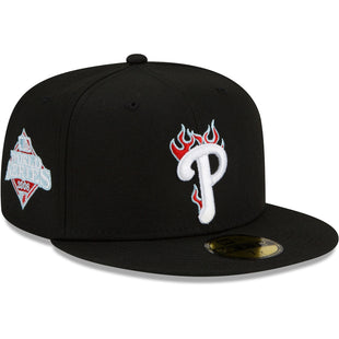New Era Philadelphia Phillies Black 2008 World Series Team Fire 59FIFTY Fitted Hat