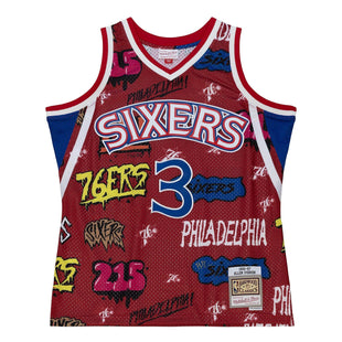 Men Slap Sticker Swingman Allen Iverson Philadelphia 76ers 1996-97 Jersey