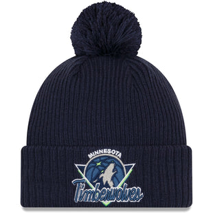Knit Minnesota Timberwolves New Era 2021 NBA Tip-Off Team Color Pom Cuffed Knit Hat - Navy