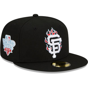 New Era San Francisco Giants Black 2010 World Series Team Fire 59FIFTY Fitted Hat