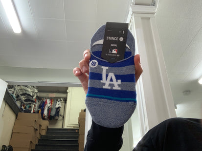 Men Los Angeles dodgers twist no show socks
