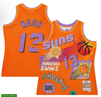 Steve Nash Phoenix Suns Mitchell & Ness 1996/97 Swingman Sidewalk Sketch Jersey - Orange