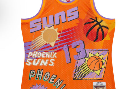 Steve Nash Phoenix Suns Mitchell & Ness 1996/97 Swingman Sidewalk Sketch Jersey - Orange