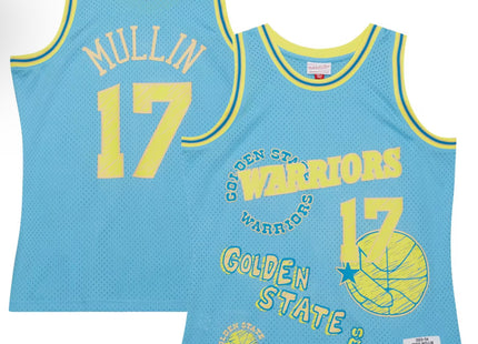 Chris Mullin Golden State Warriors Mitchell & Ness 1993/94 Swingman Sidewalk Sketch Jersey - Light Blue