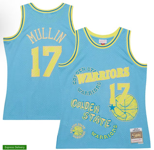 Chris Mullin Golden State Warriors Mitchell & Ness 1993/94 Swingman Sidewalk Sketch Jersey - Light Blue