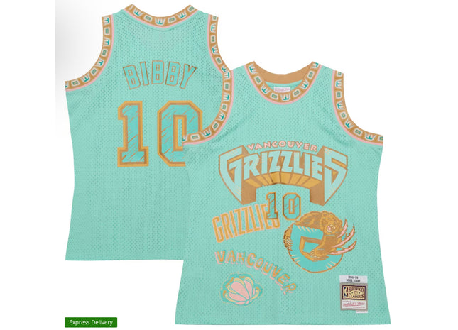 Mike Bibby Vancouver Grizzlies Mitchell & Ness 1998/99 Swingman Sidewalk Sketch Jersey - Mint