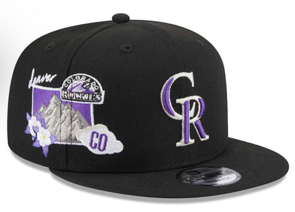 Men's Colorado Rockies New Era Black Icon 9FIFTY Snapback