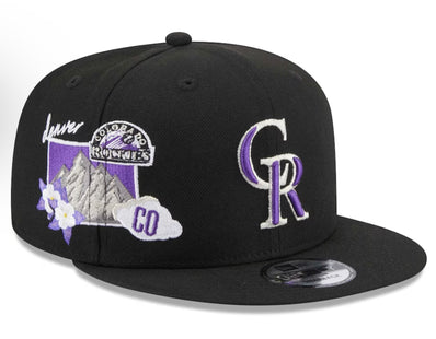 Men's Colorado Rockies New Era Black Icon 9FIFTY Snapback