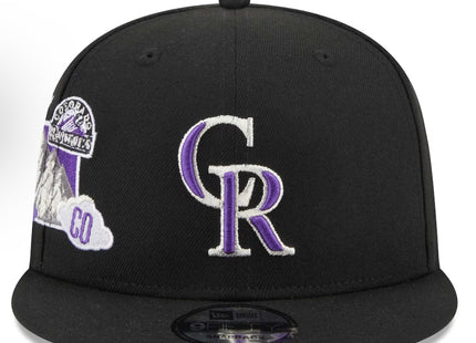 Men's Colorado Rockies New Era Black Icon 9FIFTY Snapback