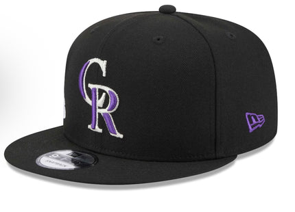 Men's Colorado Rockies New Era Black Icon 9FIFTY Snapback