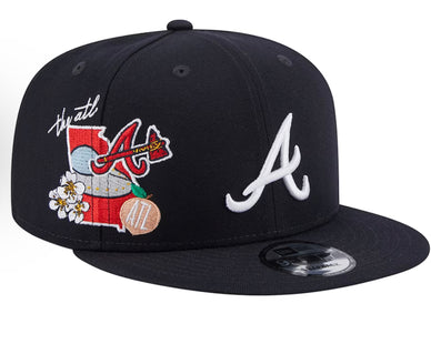 Men's Atlanta Braves New Era Navy Icon 9FIFTY Snapback