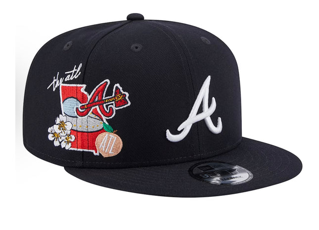 Men's Atlanta Braves New Era Navy Icon 9FIFTY Snapback