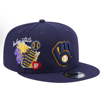 Milwaukee Brewers New Era Icon 9FIFTY Snapback - Navy