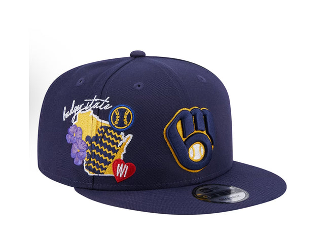 Milwaukee Brewers New Era Icon 9FIFTY Snapback - Navy