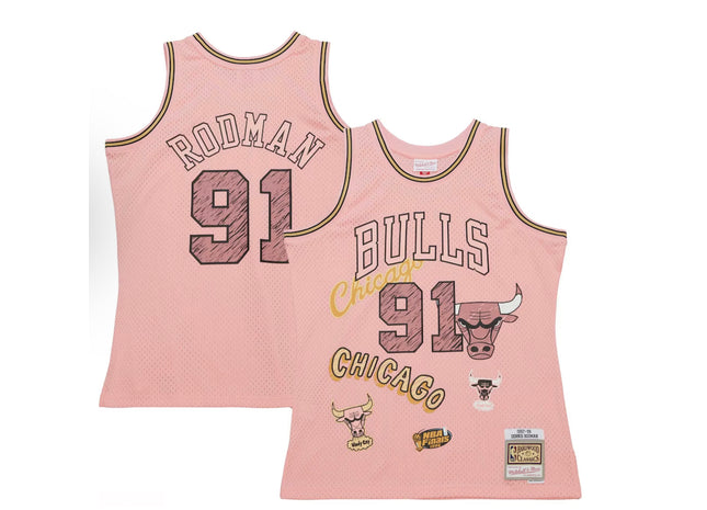 Men Chicago bulls sidewalk sketch Dennis Rodman jersey