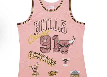 Men Chicago bulls sidewalk sketch Dennis Rodman jersey
