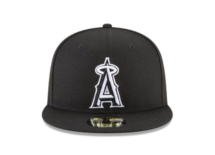 Men Los Angeles angels 59fifty black basic outline