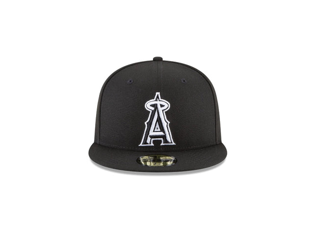 Men Los Angeles angels 59fifty black basic outline