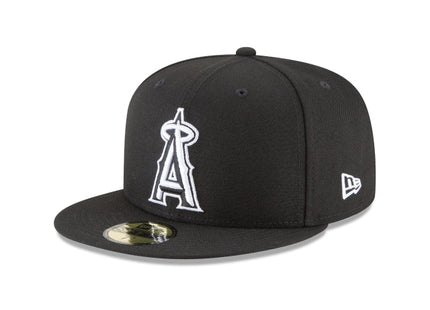 Men Los Angeles angels 59fifty black basic outline