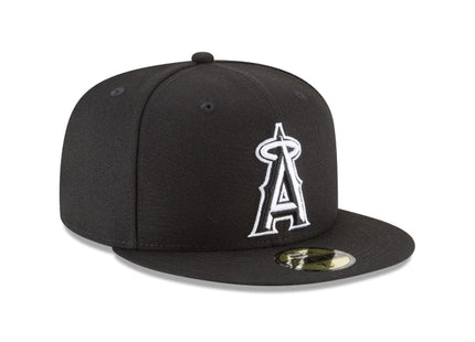 Men Los Angeles angels 59fifty black basic outline