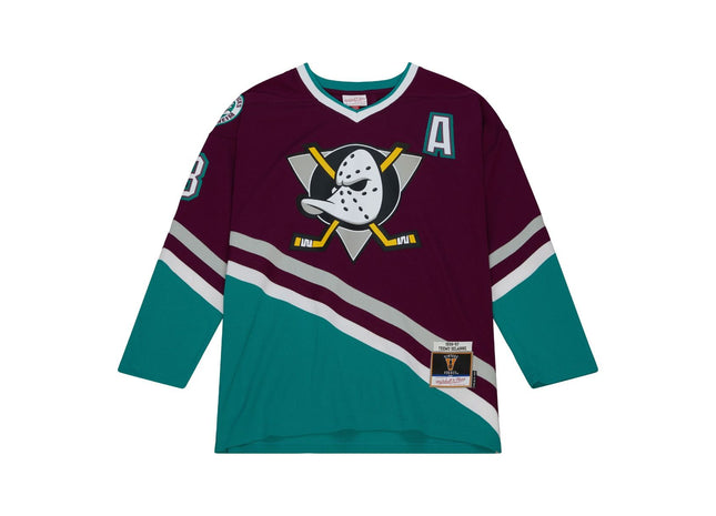 Men  Blue Line Teemu Selanne Anaheim Ducks Dark 1996 Jersey