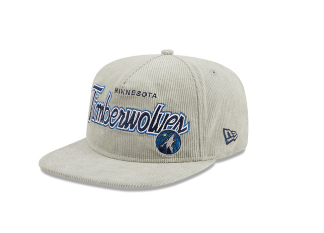 MINNESOTA TIMBERWOLVES New Era The Golfer Corduroy 9FIFTY Snapback Hat - Gray