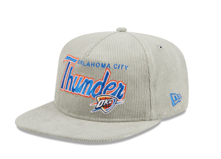 OKLAHOMA CITY THUNDER New Era The Golfer Corduroy 9FIFTY Snapback Hat - Gray