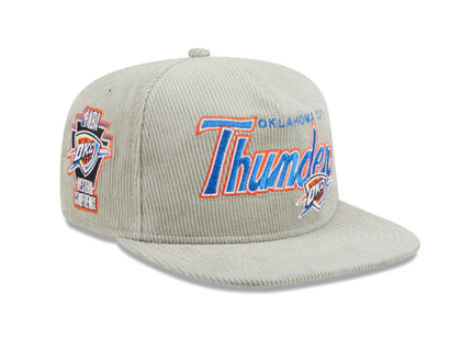 OKLAHOMA CITY THUNDER New Era The Golfer Corduroy 9FIFTY Snapback Hat - Gray