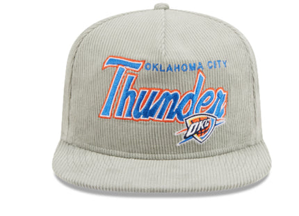 OKLAHOMA CITY THUNDER New Era The Golfer Corduroy 9FIFTY Snapback Hat - Gray