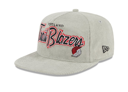 PORTLAND TRAIL BLAZERS New Era The Golfer Corduroy 9FIFTY Snapback Hat - Gray