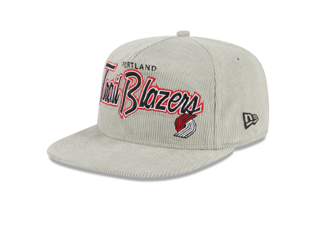 PORTLAND TRAIL BLAZERS New Era The Golfer Corduroy 9FIFTY Snapback Hat - Gray