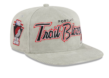 PORTLAND TRAIL BLAZERS New Era The Golfer Corduroy 9FIFTY Snapback Hat - Gray