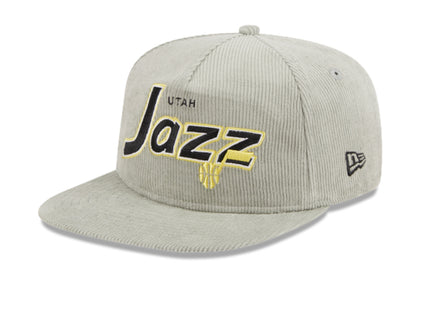 UTAH JAZZ New Era The Golfer Corduroy 9FIFTY Snapback Hat - Gray