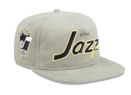 UTAH JAZZ New Era The Golfer Corduroy 9FIFTY Snapback Hat - Gray