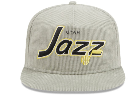 UTAH JAZZ New Era The Golfer Corduroy 9FIFTY Snapback Hat - Gray