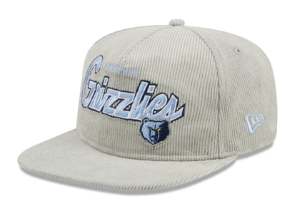 MEMPHIS GRIZZLIES New Era The Golfer Corduroy 9FIFTY Snapback Hat - Gray