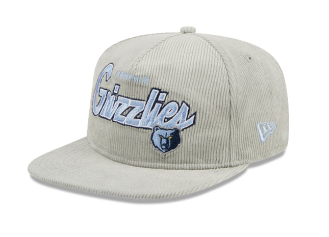 MEMPHIS GRIZZLIES New Era The Golfer Corduroy 9FIFTY Snapback Hat - Gray