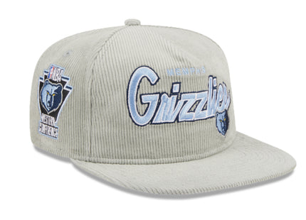 MEMPHIS GRIZZLIES New Era The Golfer Corduroy 9FIFTY Snapback Hat - Gray