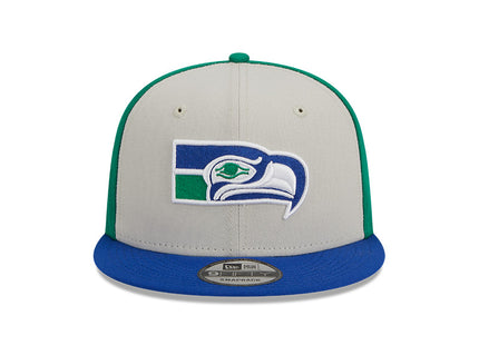 Men’s NFL Seattle Seahawks New Era New Era 2023 Sideline Historic 9FIFTY Snapback Hat – Cream/Royal