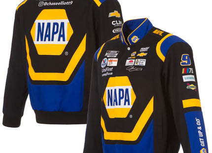 2023 Chase Elliott JH Design Black/Royal NAPA Twill Uniform Full-Snap Jacket JH Design