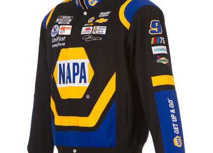 2023 Chase Elliott JH Design Black/Royal NAPA Twill Uniform Full-Snap Jacket JH Design