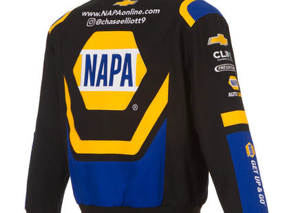 2023 Chase Elliott JH Design Black/Royal NAPA Twill Uniform Full-Snap Jacket JH Design